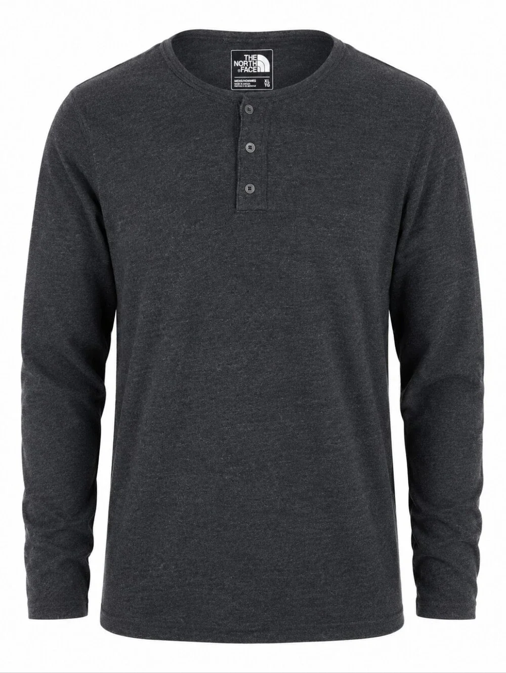 The North Face Men's Charcoal Henley Long-Sleeve Shirt Size XL